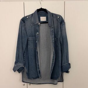 Citizens Of Humanity Washed Blue Denim Shirt Jacket